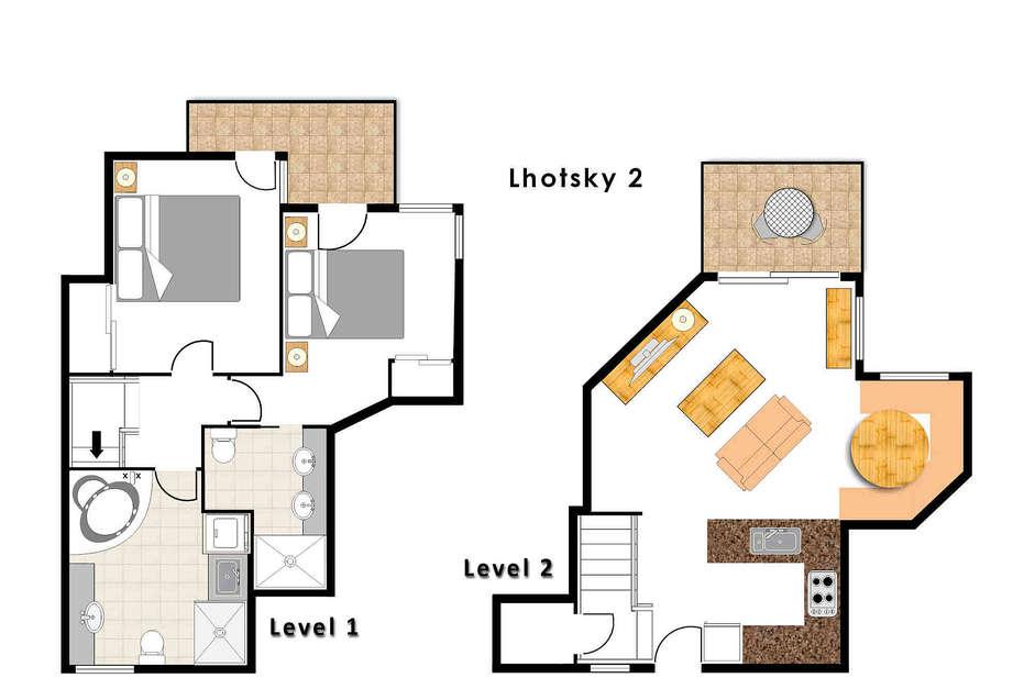 Floor Plan of Lhotsky 2, Thredbo Accommodation