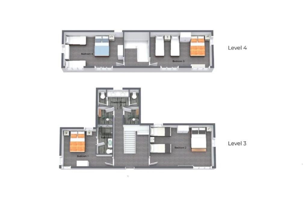 Snowgums Lodge, Thredbo - Floor Plan Level 3 & 4